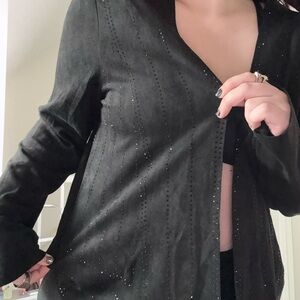 Vocal Black Women's Blazer with Subtle Sparkle